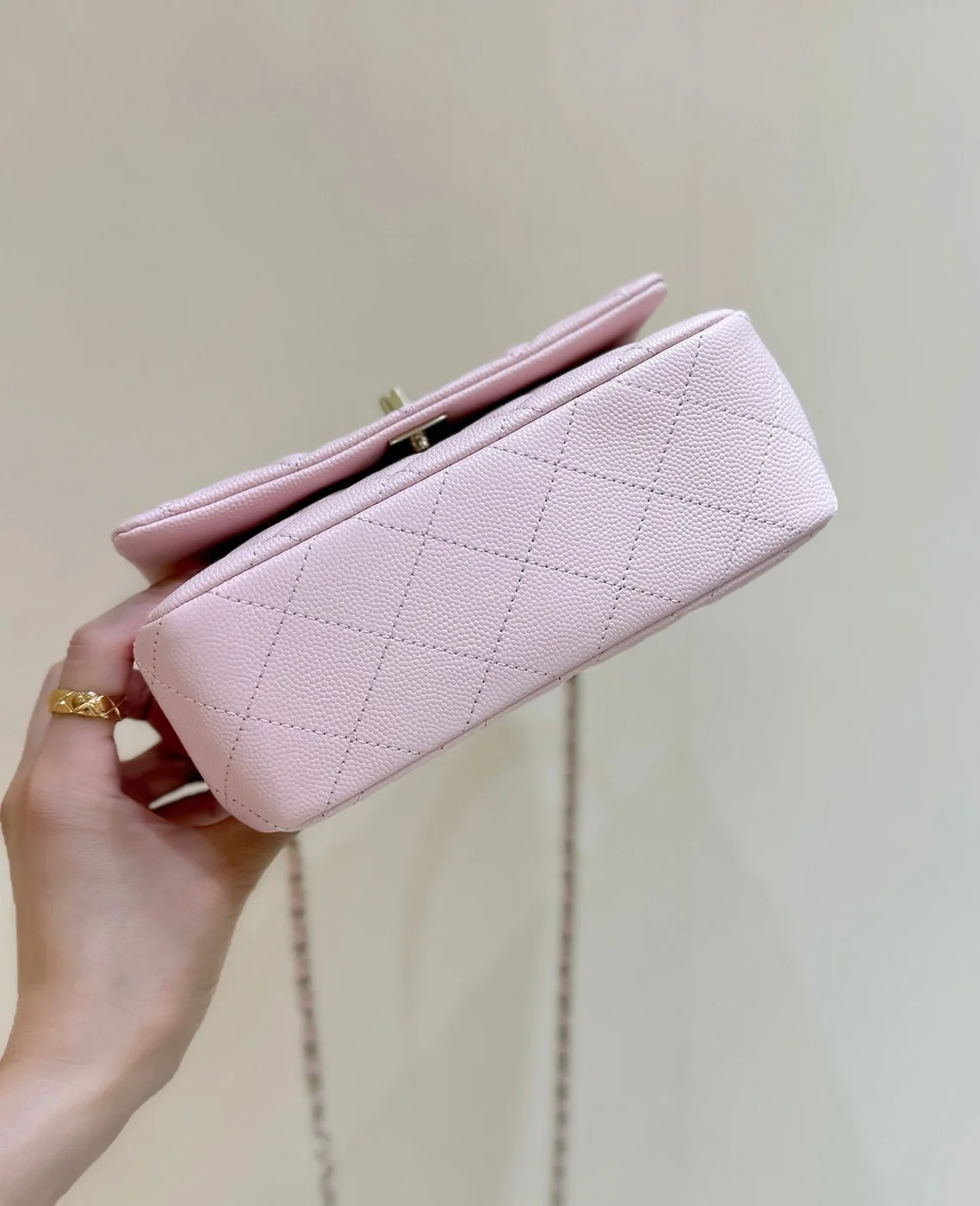 Chanel 25S Coco Crush Handle 18 In Pink Gold Hardware Bag product view 6