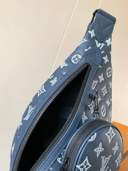 Louis Vuitton Duo Crossbag Bag 42 In Blue And White Monogram Shadow Cowhide product view 5