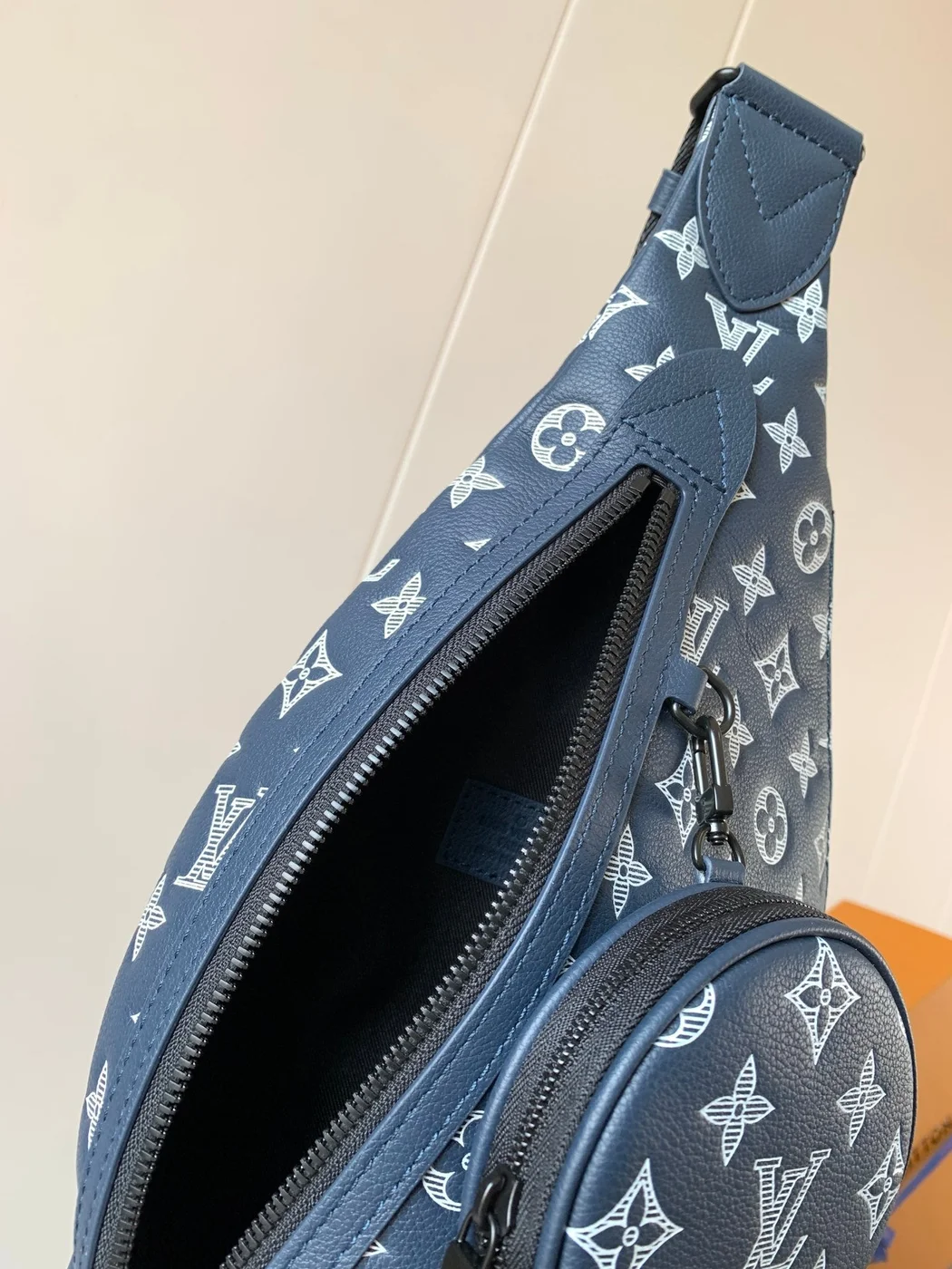Louis Vuitton Duo Crossbag Bag 42 In Blue And White Monogram Shadow Cowhide product view 5
