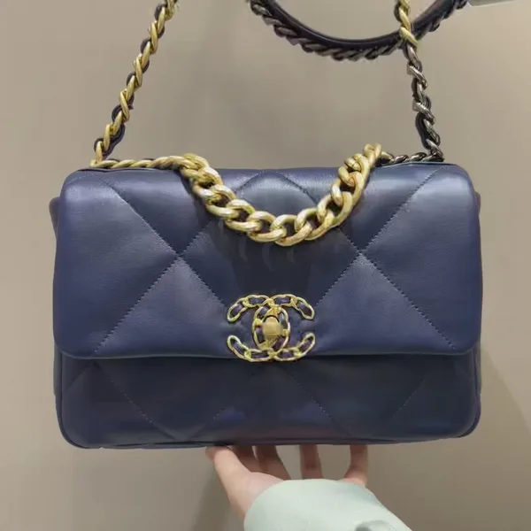 Chanel 19 Bag Small Navy Blue product view 6