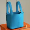 Hermès Picotin 18 Blue Togo Leather Gold Hardware Bag product view 8