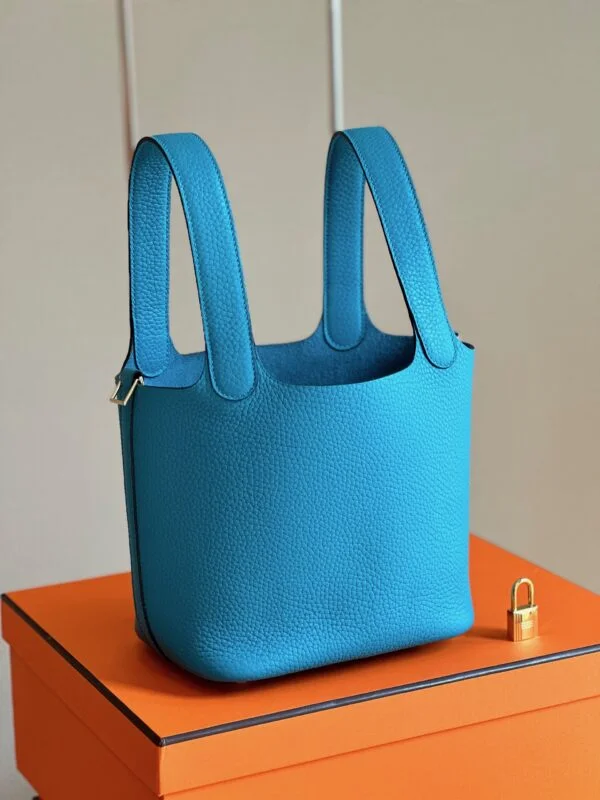 Hermès Picotin 18 Blue Togo Leather Gold Hardware Bag product view 8
