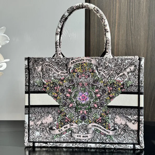 Dior Medium Book Tote — Around the World Pattern Multicolor product view 3