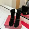 Valentino Women Black Suede Strap Boots — Ankle Height product view 4