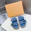 Louis Vuitton Women Blue Denim Leather Sandals product view 1