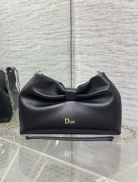 Dior Bow Bag in black lambskin product photo