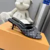 Louis Vuitton Women Black Patterned Leather Mules product view 3