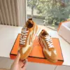 Hermès Women Brown Mesh Suede Sneakers product view 6