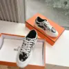 Hermès Women Black White Canvas Sneakers product view 3