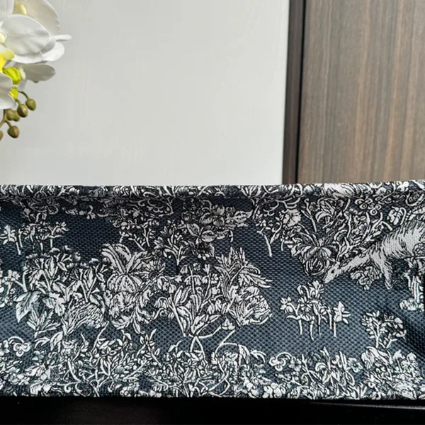 Dior Medium Book Tote — Around the World Pattern Dark Blue product view 4