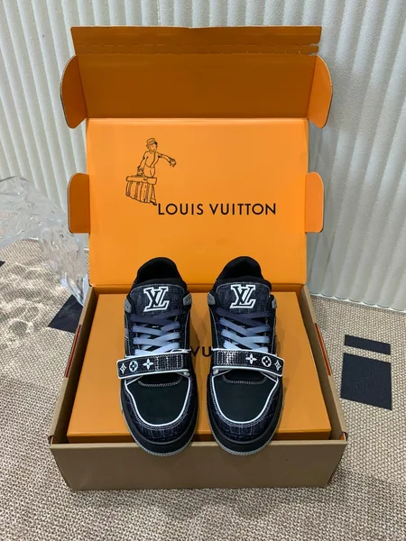 Louis Vuitton Women Black Fabric Sneakers product photo