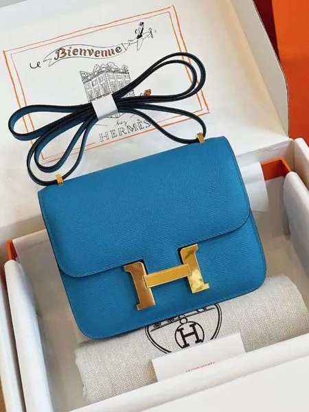 Hermès Constance Bag Epsom Gold Blue Handbags Lock Gold 19 cm product photo