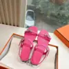 Hermès Women Pink Leather Sandals product view 4