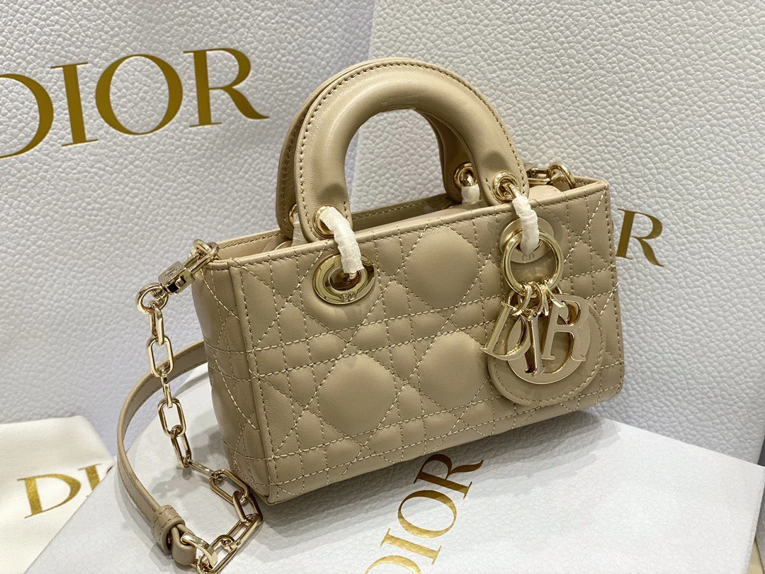 Dior Cannage Mini Top-Handle Bag Beige, 16.5 x 6 x 10 cm product view 5