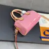 Louis Vuitton Nano Speedy Pink Mini Shiny Leather Handbags 16x10x7.5 cm product view 3