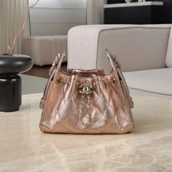 Chanel 25 Bag Mini Rose Gold Caviar Leather product photo