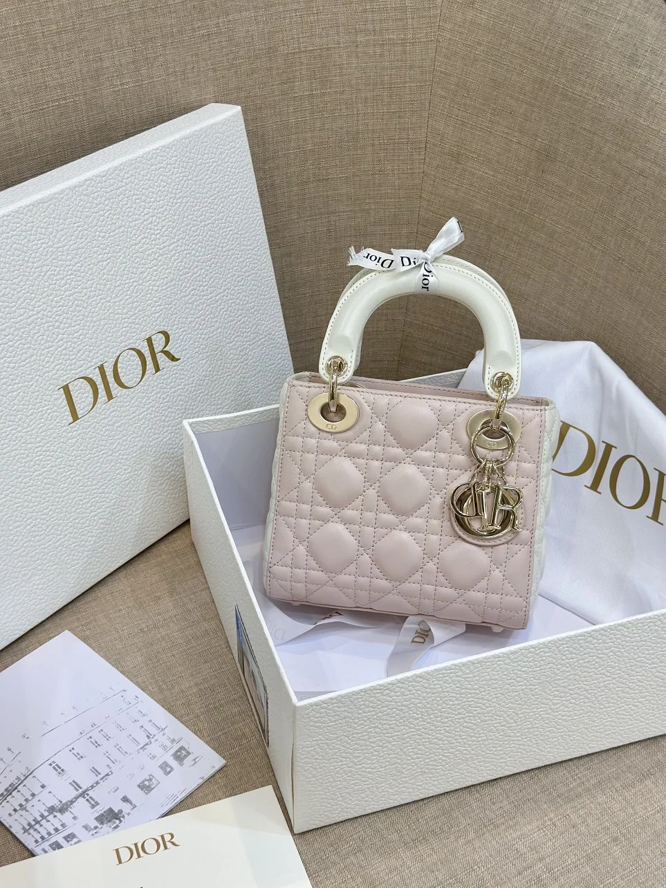Dior Lady Mini Handbag for Women Pink Cowhide 18 cm product view 7