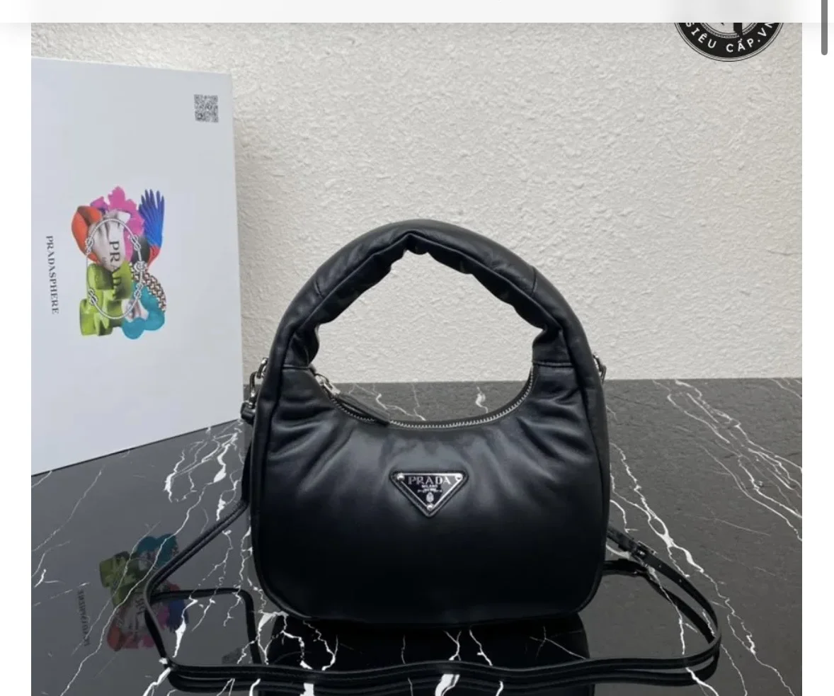 Prada Soft Padded Nappa Leather Mini Bag in black product view 1