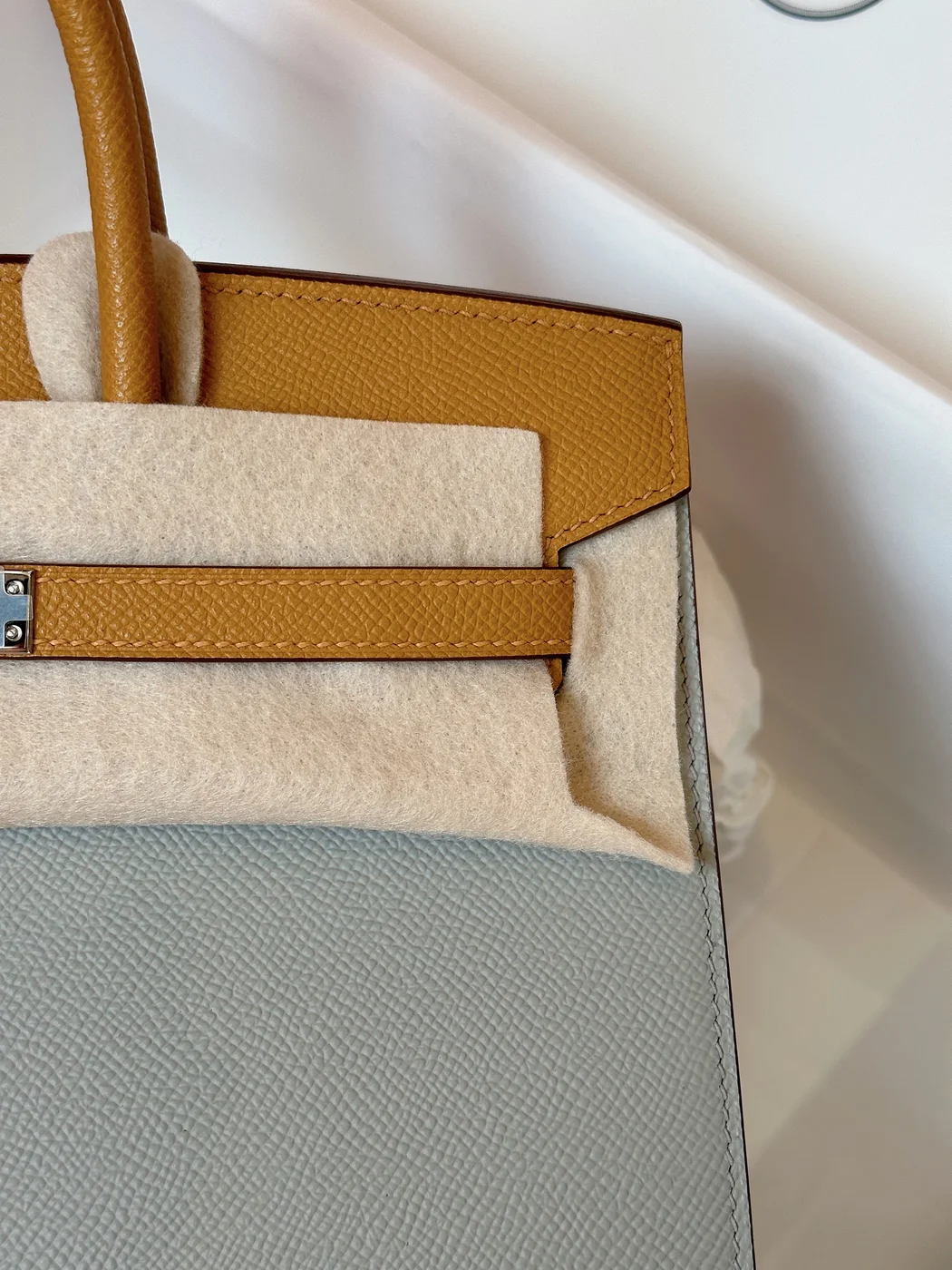Hermès Birkin 25 Gray/Brown Epsom leather Palladium Hardware Bag product view 6