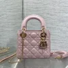 Dior Lady Dior Mini Pink Gold Hardware Bag product view 1