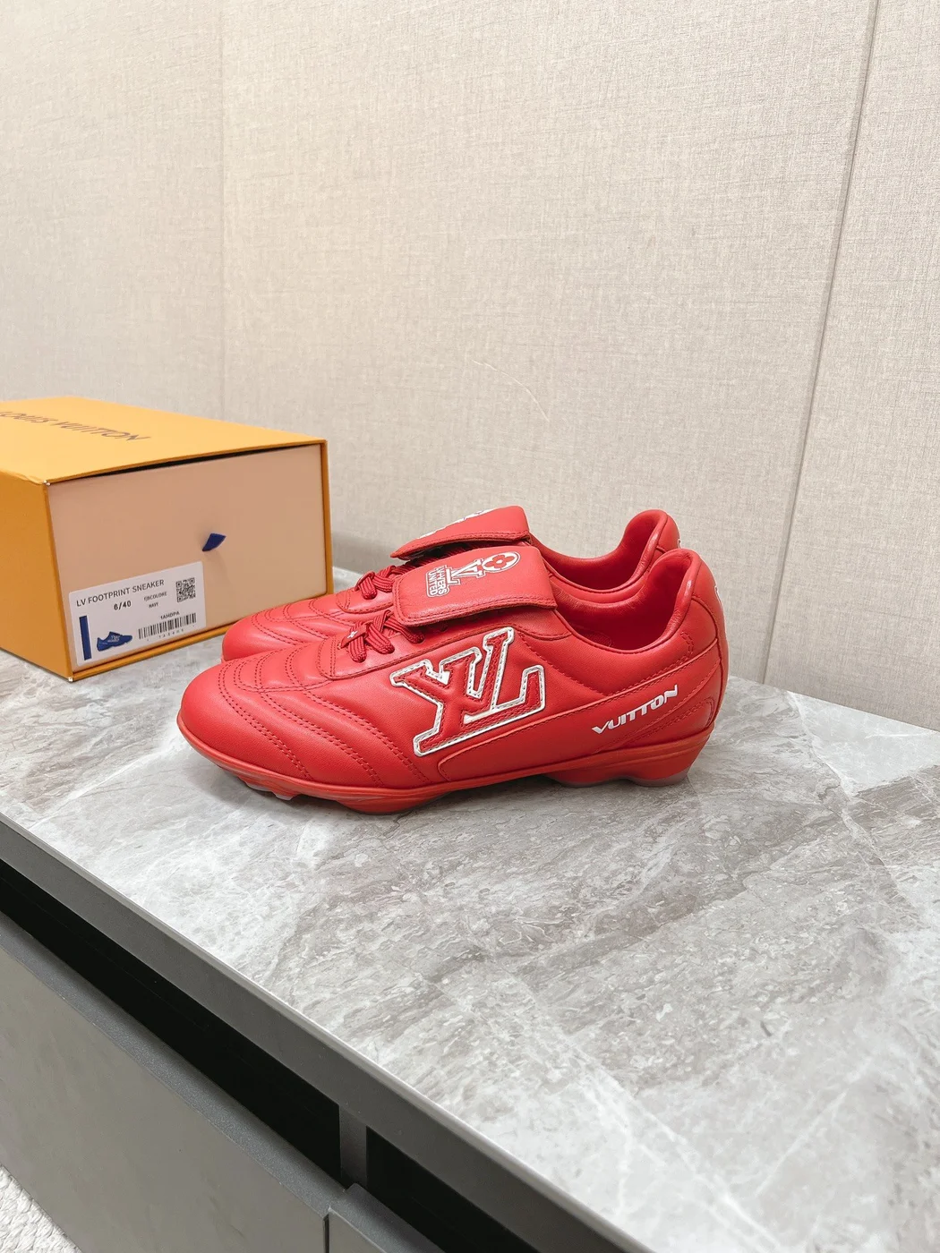 Louis Vuitton Women Red Leather Sneakers product view 5