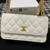 Chanel Woc Charm Handbags White Lizard Skin With Lock Pattern Bag 20 cm product view 7
