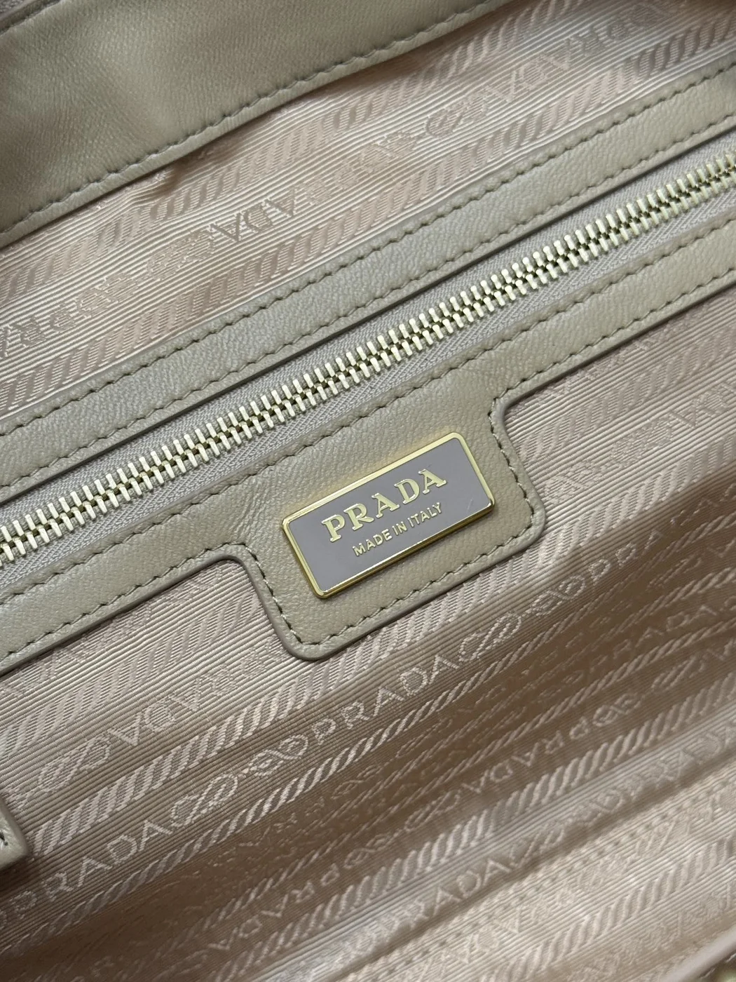 Prada Medium Top Handle Bag 30 In Dried Moss Nylon And Calfskin Trim product view 6