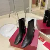 Valentino Women Black Leather Studded Ankle Boots — Studded Side Detail product view 4