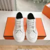 Hermès Women White Low-Top Sneakers — Black Tongue Detail product view 5