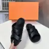 Hermès Women Black Leather And Fabric Sandals product view 5