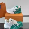 Louis Vuitton Men White Green Leather Sneakers product view 4