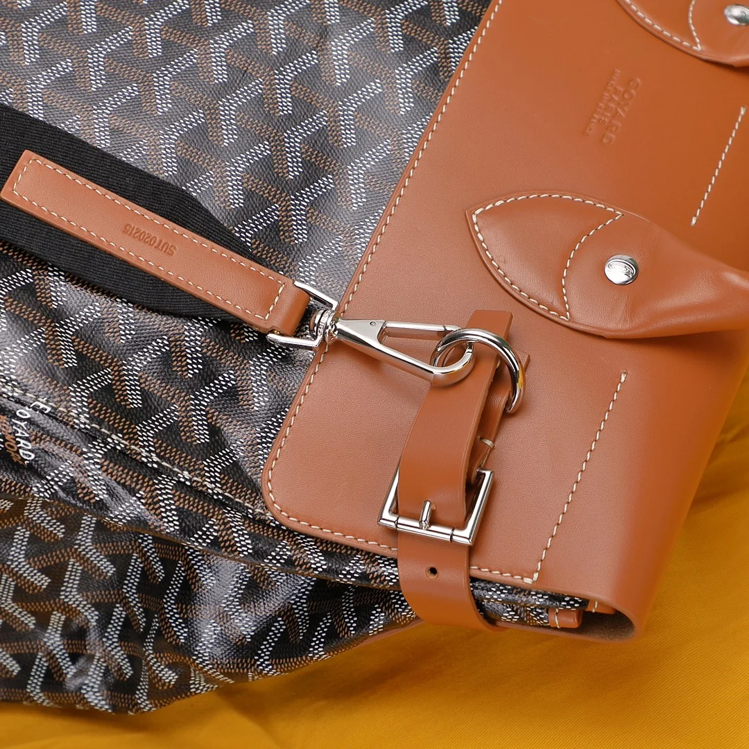Goyard Black Goyardine & Brown Leather Steamer Bag product view 6