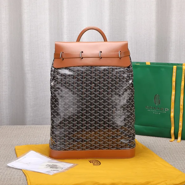 Goyard Black Goyardine & Brown Leather Steamer Bag product photo