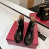 Valentino Women Black Patent Leather Ankle Boots product view 4