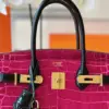 Hermès Birkin Pink/Black Crocodile Leather Gold Hardware – Custom Made Bag product view 2