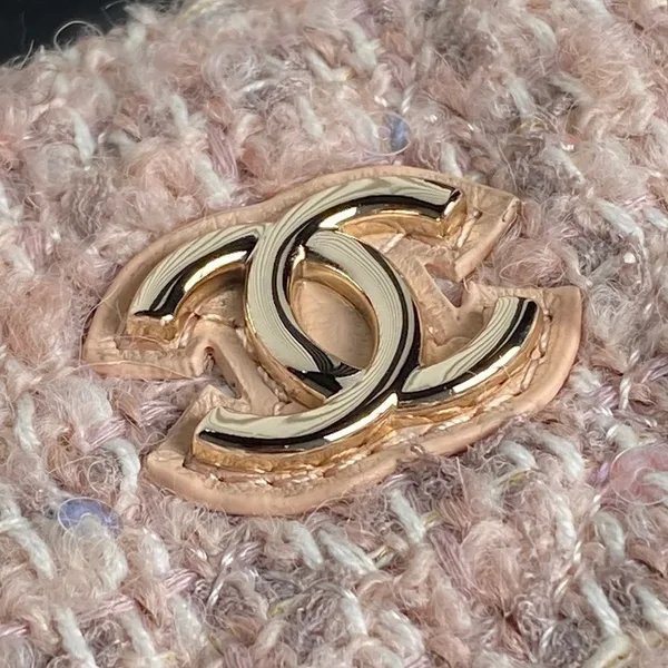 Chanel 24B Cc Quilted Chain Top Handle Pink Tweed / Sequin Bag product view 5