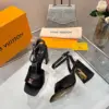 Louis Vuitton Women Black Platform Ankle-Strap Sandals product view 4