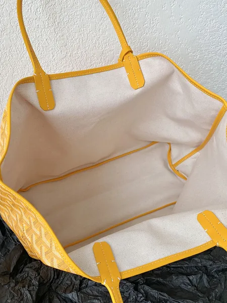 Goyard Yellow Goyardine Canvas & Chevroches Calfskin Saint Louis PM Tote product view 5