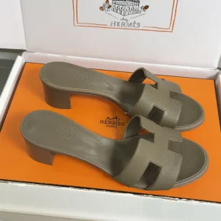 Hermès Oran Heeled Sandals — Olive Green product photo