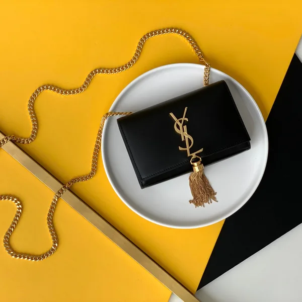 Saint Laurent Black Leather Small Kate Tassel Crossbody Bag product photo
