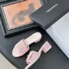 Chanel Women Pink Woven Leather Slides product view 4