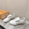 Louis Vuitton Women White Leather Sneakers — Outlined LV Side Detail product view 5