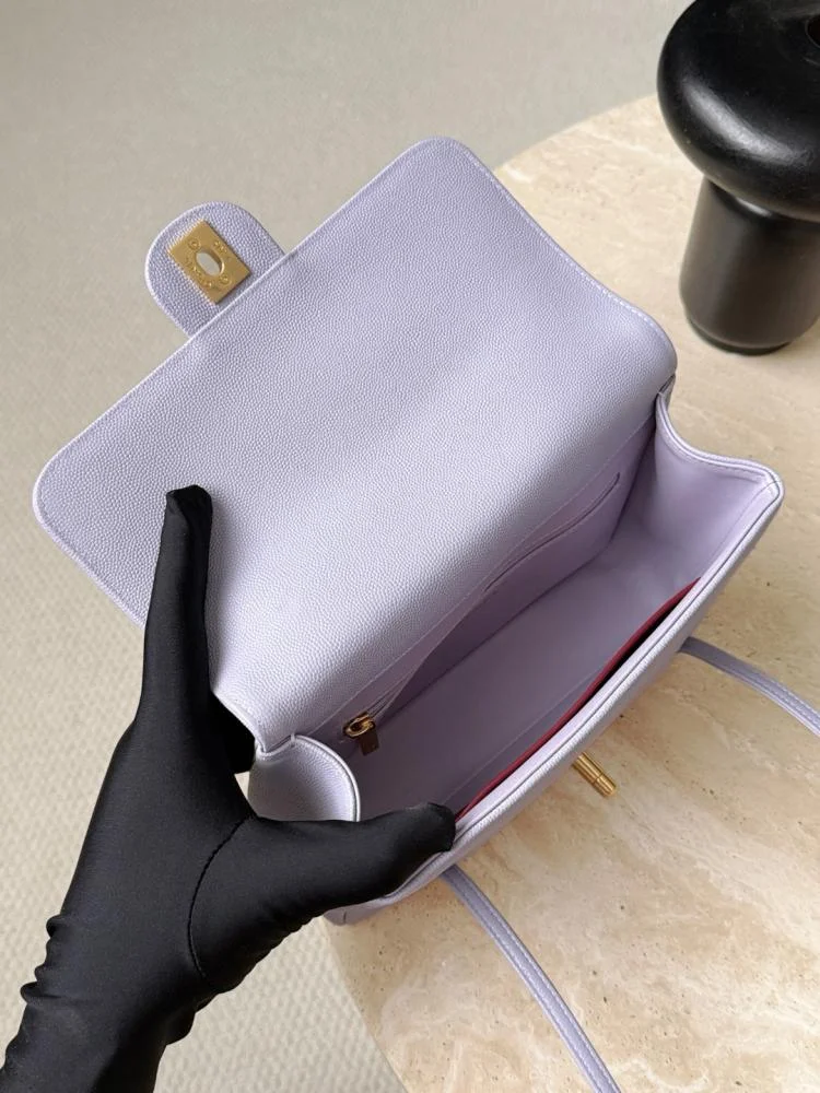 Chanel Small Preppy Coco Flap Bag in Purple product view 6