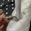 Chanel Coco Handbag Leather Light Grey Woman’s 23 cm product view 5