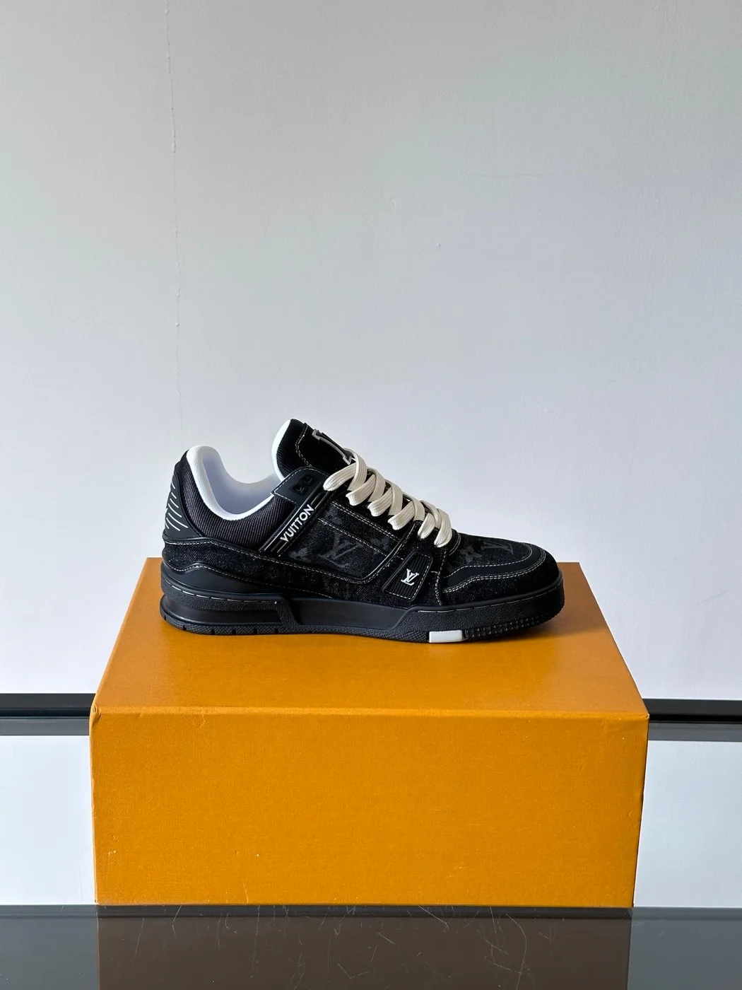 Louis Vuitton Men Black Suede Sneakers product view 6