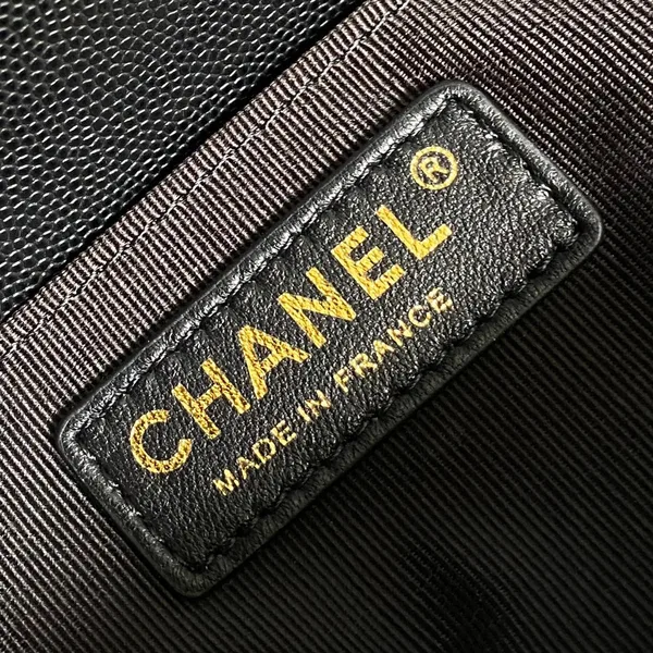 Chanel Medium 25 Boy Bag In Black Lambskin Gold Hardware product view 5