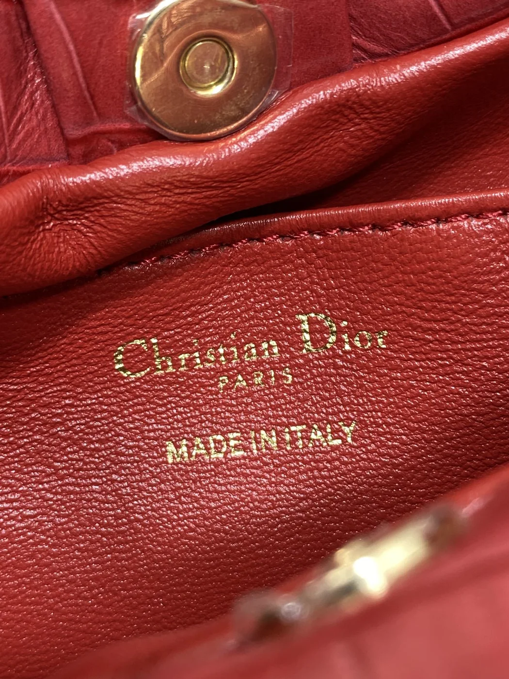 Dior Bow Bag Small Red Crocodile-Embossed product view 8