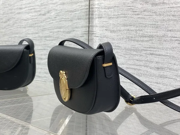 Dior Small Dior Médaillon Flap Bag in black product view 3