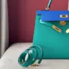 Hermès Kelly 28 Epsom Light Blue/ Electric Blue Palladium Hardware Bag product view 6