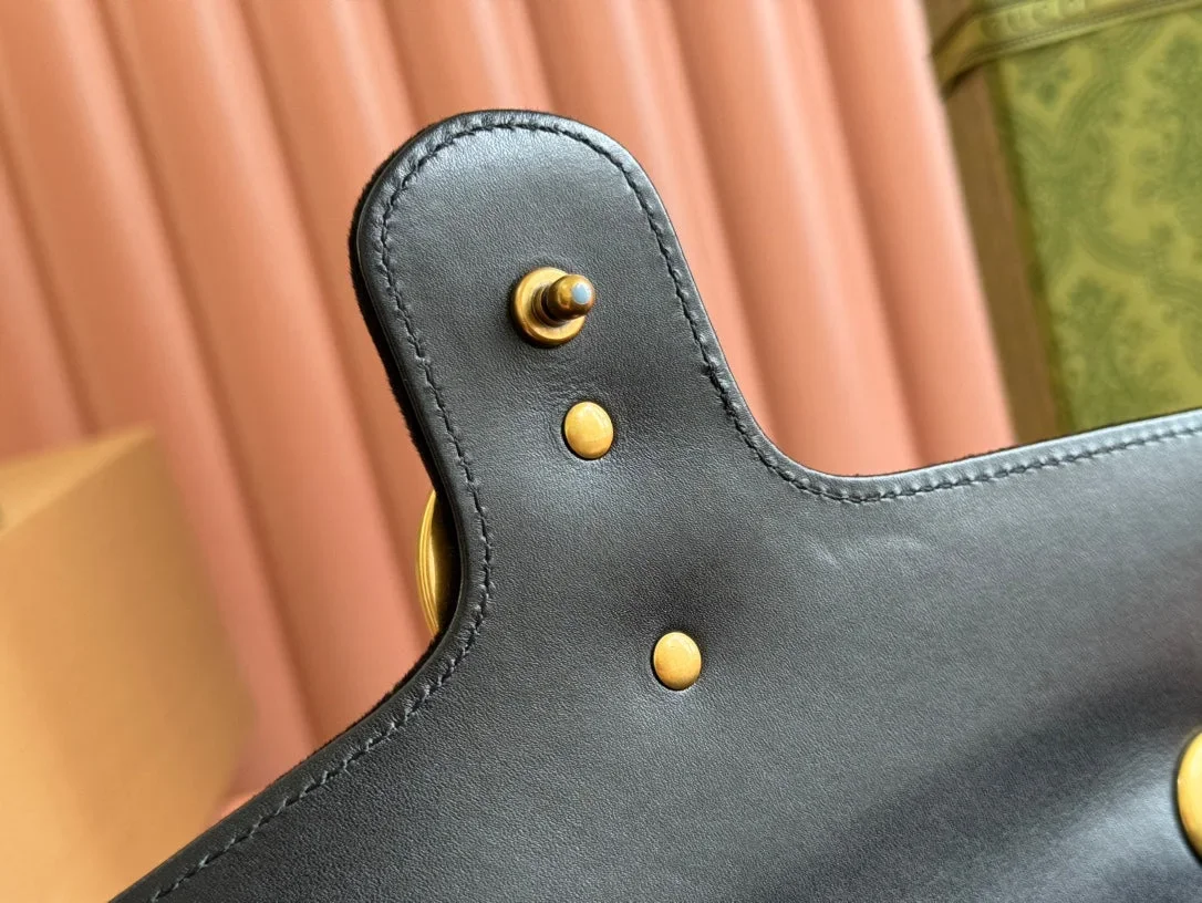 Gucci 26S GG Marmont Matelasse 26 In Black Velvet Bag product view 7